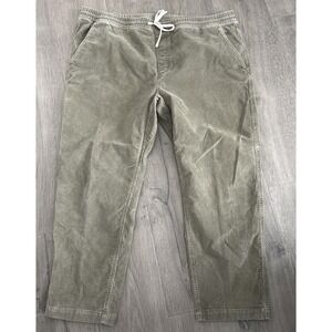 Lands' End Mens XXL Coastal Corduroy Pull On Deck Pants greenish color drawstrin